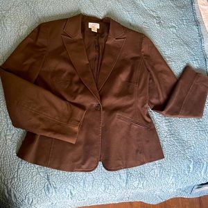 Ann Taylor LOFT chocolate brown stretch blazer